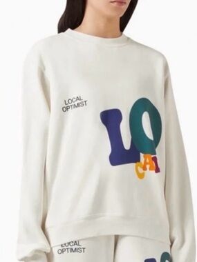 Madhappy Local Optimist Cream Sweatshirt Unisex Medium NWT